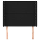 vidaXL fekete szövet fejtámla szárnyakkal 93x16x118/128 cm