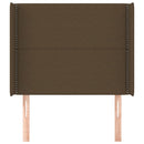 vidaXL sötétbarna szövet fejtámla szárnyakkal 93x16x118/128 cm
