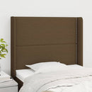 vidaXL sötétbarna szövet fejtámla szárnyakkal 93x16x118/128 cm
