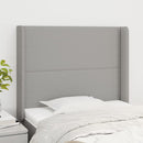 vidaXL világosszürke szövet fejtámla szárnyakkal 103x16x118/128 cm