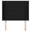 vidaXL fekete szövet fejtámla szárnyakkal 103x16x118/128 cm