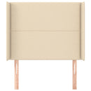vidaXL krémszínű szövet fejtámla szárnyakkal 103x16x118/128 cm