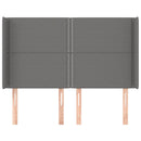 vidaXL sötétszürke szövet fejtámla szárnyakkal 147x16x118/128 cm