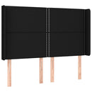 vidaXL fekete szövet fejtámla szárnyakkal 147x16x118/128 cm
