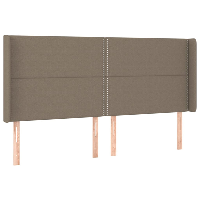 vidaXL tópszínű szövet fejtámla szárnyakkal 183x16x118/128 cm