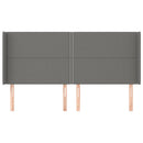 vidaXL sötétszürke szövet fejtámla szárnyakkal 203x16x118/128 cm