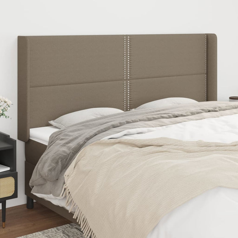 vidaXL tópszínű szövet fejtámla szárnyakkal 203x16x118/128 cm