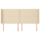 vidaXL krémszínű szövet fejtámla szárnyakkal 203x16x118/128 cm