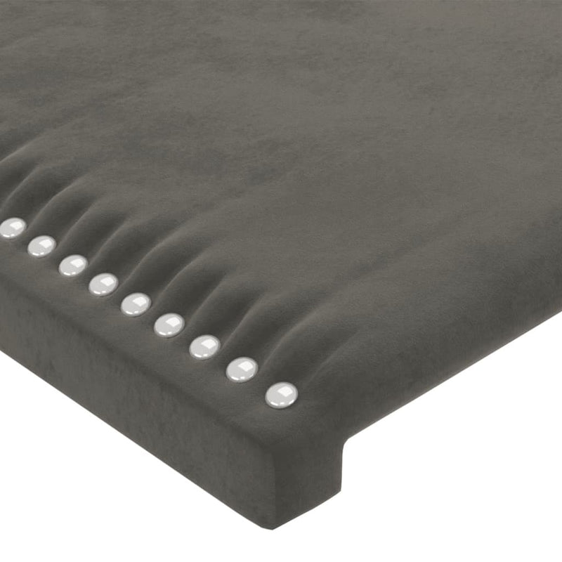 vidaXL sötétszürke bársony fejtámla szárnyakkal 83x16x118/128 cm