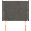 vidaXL sötétszürke bársony fejtámla szárnyakkal 93x16x118/128 cm