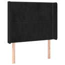 vidaXL fekete bársony fejtámla szárnyakkal 93x16x118/128 cm