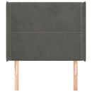 vidaXL sötétszürke bársony fejtámla szárnyakkal 103x16x118/128 cm
