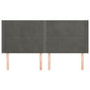 vidaXL sötétszürke bársony fejtámla szárnyakkal 163x16x118/128 cm