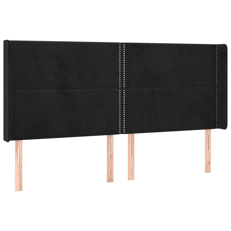 vidaXL fekete szövet bársony szárnyakkal 163x16x118/128 cm