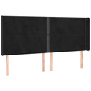 vidaXL fekete bársony fejtámla szárnyakkal 183x16x118/128 cm