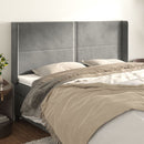 vidaXL világosszürke bársony fejtámla szárnyakkal 203x16x118/128 cm