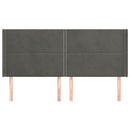 vidaXL sötétszürke bársony fejtámla szárnyakkal 203x16x118/128 cm
