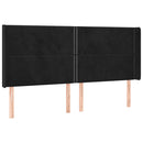 vidaXL fekete bársony fejtámla szárnyakkal 203x16x118/128 cm