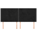 vidaXL fekete bársony fejtámla szárnyakkal 203x16x118/128 cm