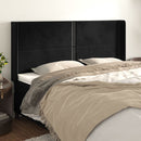 vidaXL fekete bársony fejtámla szárnyakkal 203x16x118/128 cm