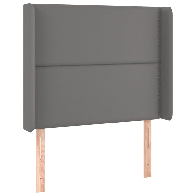 vidaXL szürke műbőr fejtámla szárnyakkal 93x16x118/128 cm
