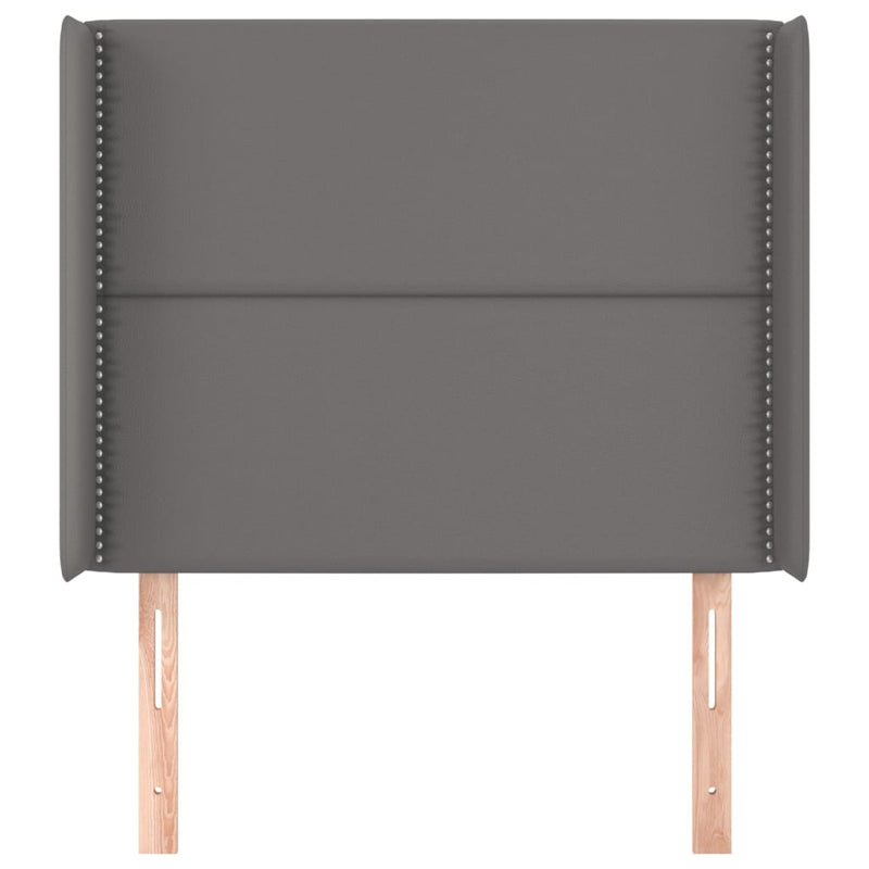 vidaXL szürke műbőr fejtámla szárnyakkal 93x16x118/128 cm