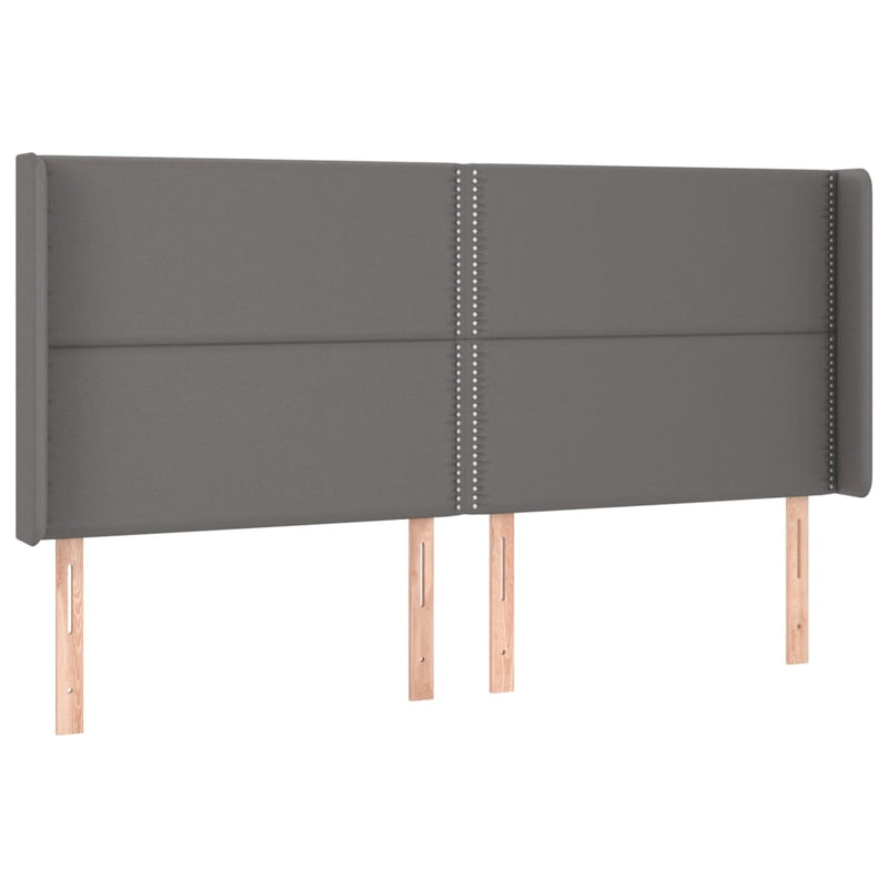 vidaXL szürke műbőr fejtámla szárnyakkal 183x16x118/128 cm