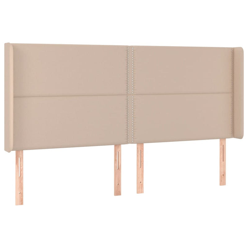 vidaXL cappuccino műbőr fejtámla szárnyakkal 183x16x118/128 cm