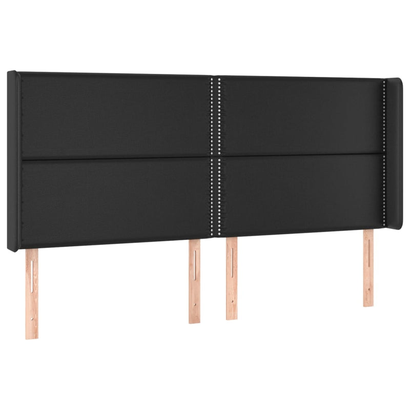 vidaXL fekete műbőr fejtámla szárnyakkal 203x16x118/128 cm