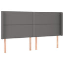 vidaXL szürke műbőr fejtámla szárnyakkal 203x16x118/128 cm