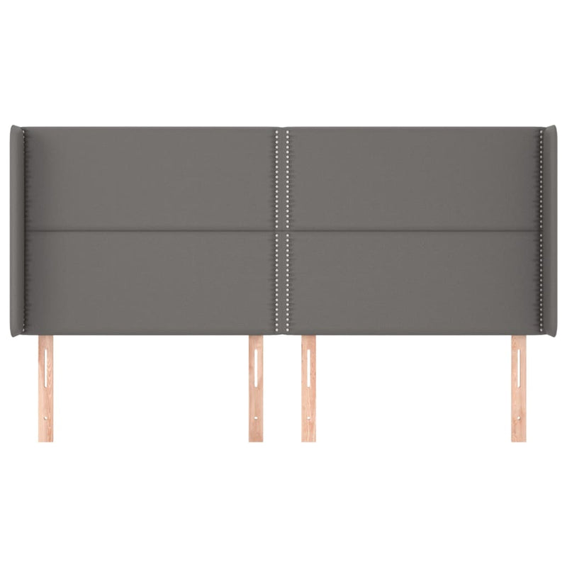 vidaXL szürke műbőr fejtámla szárnyakkal 203x16x118/128 cm