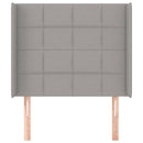 vidaXL világosszürke szövet fejtámla szárnyakkal 83x16x118/128 cm