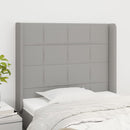 vidaXL világosszürke szövet fejtámla szárnyakkal 83x16x118/128 cm