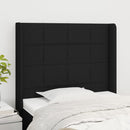 vidaXL fekete szövet fejtámla szárnyakkal 83x16x118/128 cm
