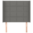 vidaXL sötétszürke szövet fejtámla szárnyakkal 93x16x118/128 cm
