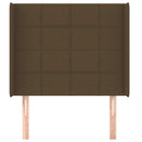 vidaXL sötétbarna szövet fejtámla szárnyakkal 93x16x118/128 cm