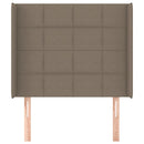 vidaXL tópszínű szövet fejtámla szárnyakkal 93x16x118/128 cm