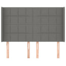 vidaXL sötétszürke szövet fejtámla szárnyakkal 147x16x118/128 cm