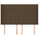 vidaXL sötétbarna szövet fejtámla szárnyakkal 147x16x118/128 cm