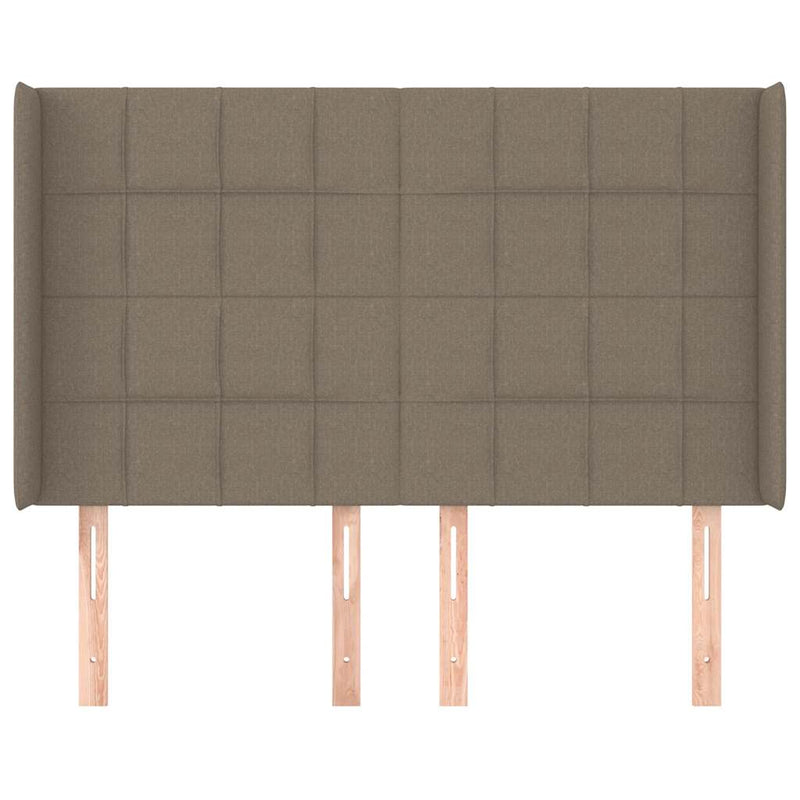 vidaXL tópszínű szövet fejtámla szárnyakkal 147x16x118/128 cm