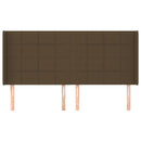 vidaXL sötétbarna szövet fejtámla szárnyakkal 163x16x118/128 cm