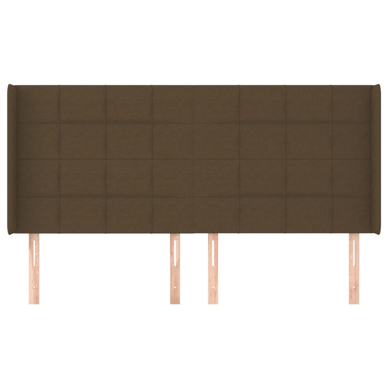 vidaXL sötétbarna szövet fejtámla szárnyakkal 163x16x118/128 cm