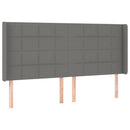 vidaXL sötétszürke szövet fejtámla szárnyakkal 183x16x118/128 cm
