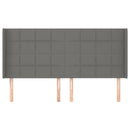 vidaXL sötétszürke szövet fejtámla szárnyakkal 183x16x118/128 cm