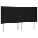 vidaXL fekete szövet fejtámla szárnyakkal 183x16x118/128 cm