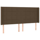 vidaXL sötétbarna szövet fejtámla szárnyakkal 183x16x118/128 cm