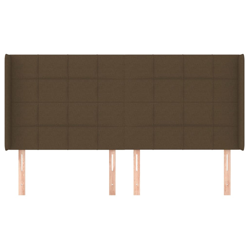 vidaXL sötétbarna szövet fejtámla szárnyakkal 203x16x118/128 cm