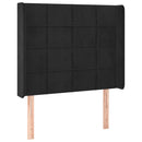 vidaXL fekete bársony fejtámla szárnyakkal 83x16x118/128 cm