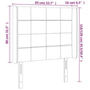 vidaXL sötétkék bársony fejtámla szárnyakkal 83x16x118/128 cm