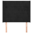 vidaXL fekete bársony fejtámla szárnyakkal 93x16x118/128 cm